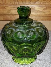 Vintage L. E. Smith Green Moon and Stars Candy Dish - £38.66 GBP