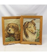 Paint By Number Dogs Collie Cocker Spaniel 10&quot; x 14&quot; With Frames - £67.37 GBP