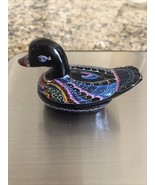 Vintage Black  Wooden Duck Trinket Box Handmade Hand Painted. Made In Th... - $13.37
