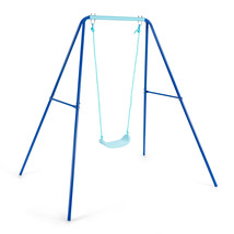 Outdoor Kids Swing Set Heavy Duty Metal A-Frame W/Ground Stakes - £80.58 GBP
