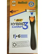 BIC Comfort 3 Hybrid Men&#39;s 3-Blade Disposable Razor, 1 Handle and 6 Cart... - $7.25
