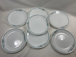 7 Corelle ROSEMARIE 10 1/4&quot; Dinner Plates Floral Green Mauve - $32.67
