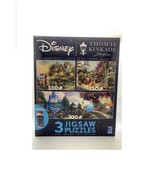 Thomas Kinkade Disney Princesses Minnie 3-in-1 550-750 pc Jigsaw Puzzles... - £23.73 GBP