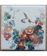 Ceramic Tile Humming Bird And Morning Glories - $7.18