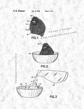 Edible Toy Figures Constructed Of Breakfast Cereal Patent Print - Gunmetal - $7.95+