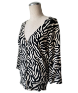 Josephine Chaus Silk Blend Leopard Print Cardigan Sweater - Women&#39;s M - $23.70