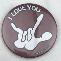 I Love You Pin Button Pinback Hand Sign - $10.00