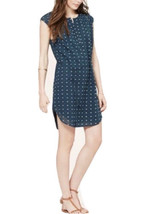 Ann Taylor LOFT senza Maniche Blu Navy Bianco Swiss Pois Delfino Orlo Canotta Da - £12.46 GBP