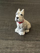 Vintage Schnauzer Hand Painted Sitting Dog Figurine Miniature Artist Signed - £15.50 GBP