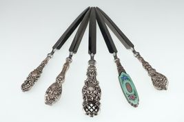 Gorgeous Art Nouveau/Art Deco English Sterling Letter Opener Set of 5 - $2,413.59
