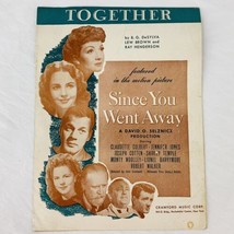 Vintage Sheet Music Together From Since You Went Away Shirley Temple 1944 - £5.20 GBP