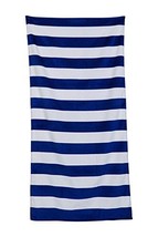 Cabana Stripes Blue Velour Beach Towel - £21.35 GBP