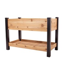 2-Ft x 4-Ft Cedar Wood Raised Garden Bed Planter Bed with Black Vinyl Legs - $5,942.51 MXN