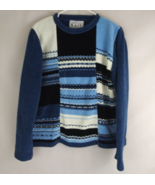 Keren Hart Women&#39;s Soft Blue &amp; White Sweater Size XL - $27.05 CAD
