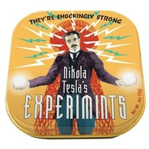 Nikola Tesla&#39;s Experimints Mints in Illustrated Tins Box of 12 NEW SEALED - £34.15 GBP