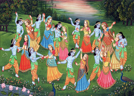 18x24&quot; CANVAS Decor.Room design art print.Hindu religious dance.India.6114 - £46.00 GBP