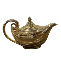 1950’s Golden Glo HALL Aladdin Teapot w Lid 22K Gold Porcelain See Pics For Wear - £199.19 GBP