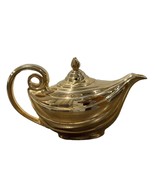 1950’s Golden Glo HALL Aladdin Teapot w Lid 22K Gold Porcelain See Pics ... - $251.52