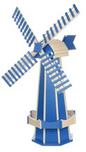 6½ FOOT JUMBO WINDMILL - Blue &amp; Ivory Working Dutch Garden Weathervane A... - £1,142.04 GBP