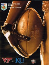 2008 Orange Bowl Game Program KU Kansas University Jayhawks Virginia Tech - £65.95 GBP