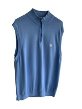 RALPH LAUREN CHAPS MENS COLLARED SLEEVELESS SOLID LIGHT BLUE SWEATER VES... - £22.89 GBP