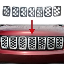 For 2017-2021 Jeep Grand Cherokee Chrome 7PC Mesh Grille Grill Insert Overlay - £35.13 GBP