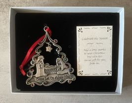 HJ Sherman Nativity Ornament O Come Let Us Adore Him – Metal w/Rhineston... - $8.86
