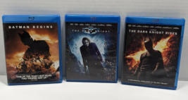 Dark Knight Movie Series Trilogy Blu-Ray Lot of 3 Videos Great Used Condition - £11.57 GBP