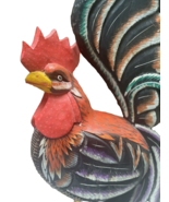 Hand Carved Hand Painted Decorative Wooded Rooster Sculpture Figure Larg... - £118.40 GBP