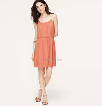 Nwt Ann Taylor Loft Shirred Spaghetti Strap Comfy Perfect Soft Summer Dress Sz M - £31.97 GBP