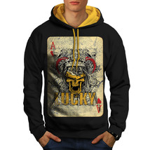 Wellcoda Ace Skull Poker Mens Contrast Hoodie, Gambling Casual Jumper - £31.63 GBP