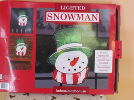 Impact Innovations In/Out Door Lighted Snowman Face Window/Door Decoration 15&quot; - £17.84 GBP