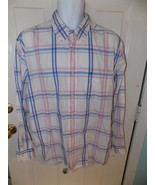 AMERICAN EAGLE PINK &amp; BLUE PLAID LONG SLEEVE  SHIRT SIZE L MEN&#39;S EUC - $22.25