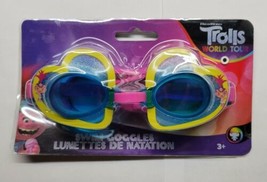 Swimways Trolls World Tour Children&#39;s Swim Goggles Pink Yellow Hearts  - $8.90