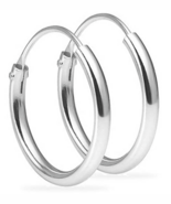 16mm Hoop Earrings Sterling Silver 925 One Pair Set Nose Lip Ear Piercin... - €5,96 EUR