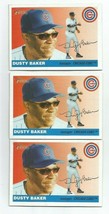 Three (3) Dusty BAKER-MANAGER (Chicago Cubs) 2004 Topps Heritage Cards #191 - £7.41 GBP