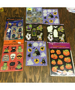 Vintage Halloween sticker lot ghost witches pumpkins monster stickers - £15.53 GBP
