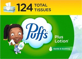 Puffs Plus Lotion Facial Tissue, 1 Family Box, 124 Tissues Per Box - $12.99