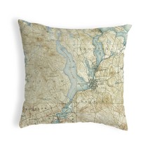 Betsy Drake Lake Winnisquam, NH Nautical Map Noncorded Indoor Outdoor Pillow - £43.51 GBP