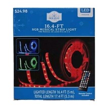 Holiday Time - 16.4 Ft RBG Musical Strip LED Light Remote Control Included - £21.91 GBP