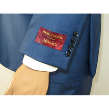 Men Suit BERLUSCONI Turkey 100% Italian Wool Super 180's 3pc Vested #Ber40 Blue image 5