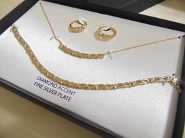 Department Store 18k Gold/ SS Plate Infinity Necklace Set C504 $200 - £76.19 GBP