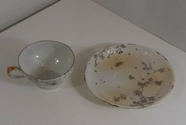fine bone china daisy and butterflies vintage good slight crack on saucer - £5.14 GBP