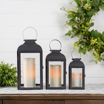 Modern Black Metal Lantern (Set of 3) - €62,64 EUR