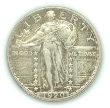 1920 25C Debout Liberty Quarts En Extra Fin XF État, Tactile De Tonifiant - $73.20
