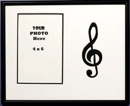 Treble Clef Music Photo Frame 8 X 10 Holds 4 X 6 Photo Metal Black Frame - £17.14 GBP