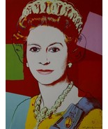THE CROWN FANS ! Queen Elizabeth lithograph by Andy Warhol. #UniqueGift ... - £179.90 GBP