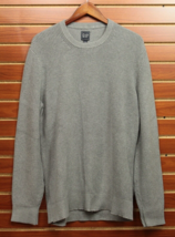 NEW Men&#39;s Shaker Crewneck Cotton Sweater Ribbed Pullover Grey Large - $24.74