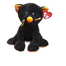 Ty Pluffies TRICKERY the Halloween Black Cat Plush 2008 Orange Nose Polk... - £19.77 GBP