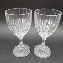Two Mikasa Park Lane Wine Water Goblet Glasses 6 1/4” Tall Stem Crystal Retired - £19.54 GBP